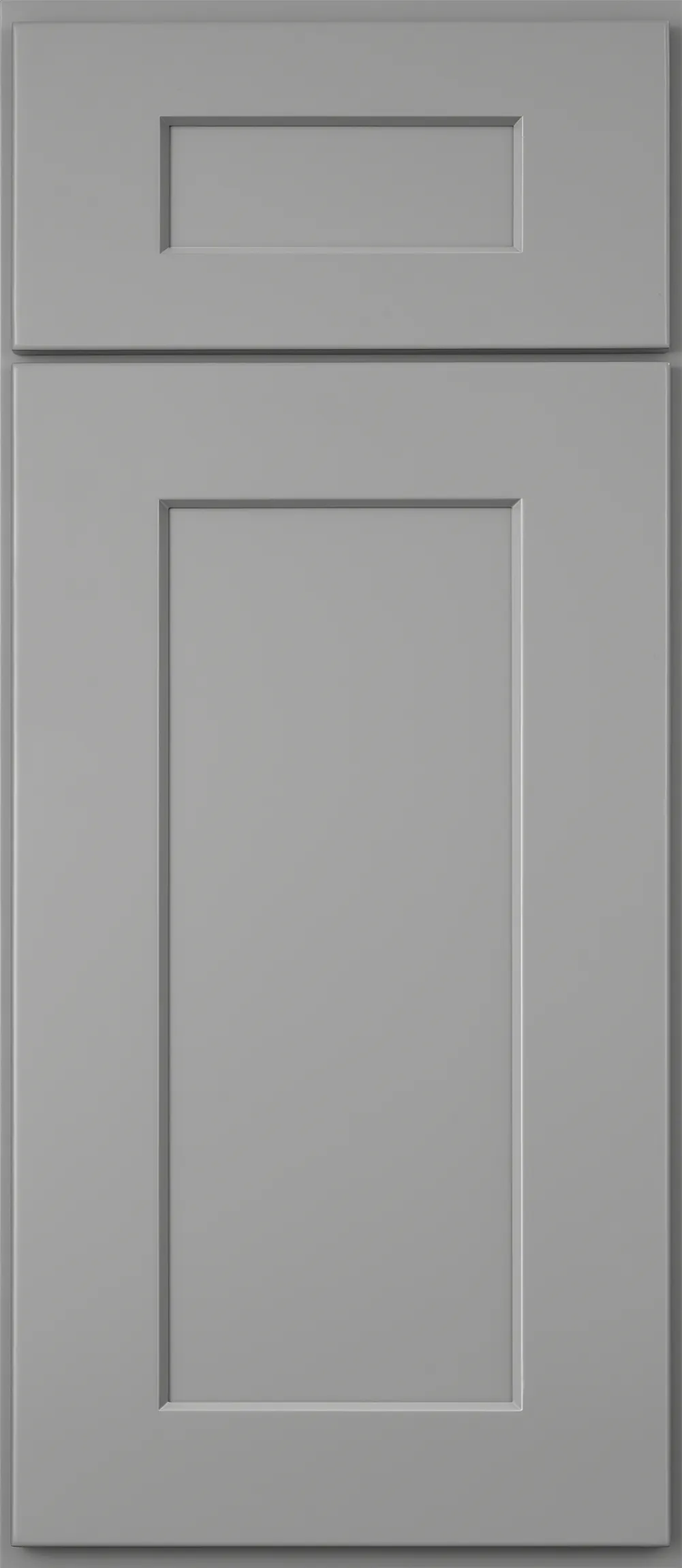 Grey Shaker cabinet door with matching drawer front