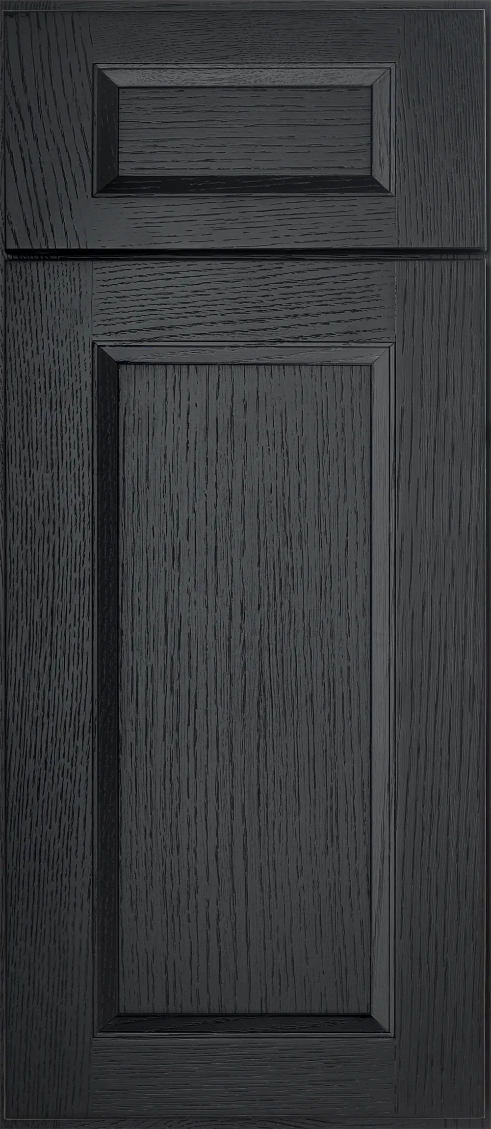 Obsidian Oak cabinet door with matching drawer front