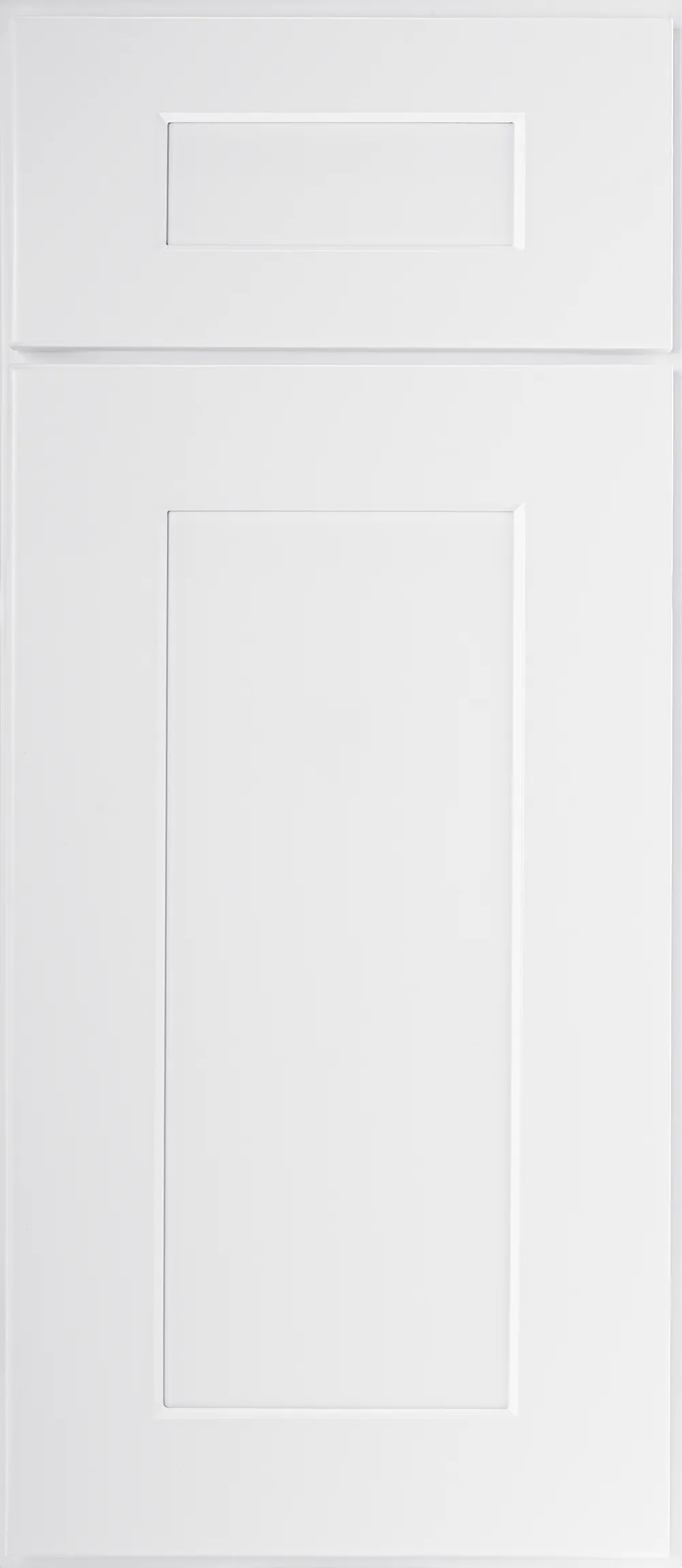 White Shaker cabinet door with matching drawer front