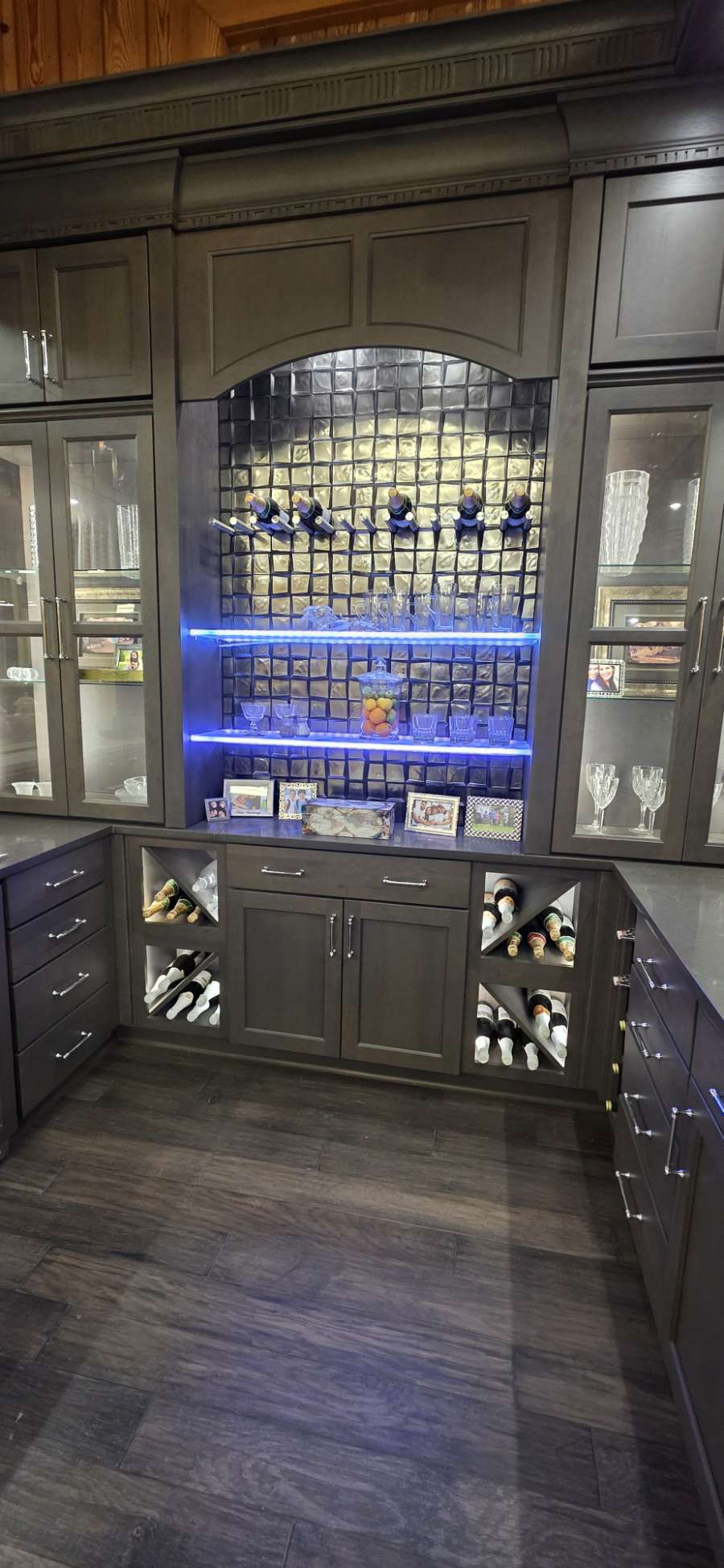 Entertainment center with LED lighting